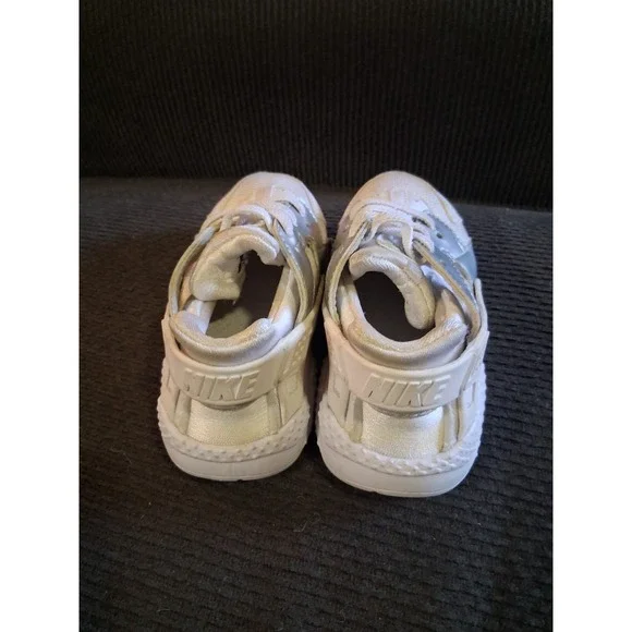 Nike Air Huarache Run TD White Toddler Shoes Size 7C 704950-110 Sneakers Baby - Picture 4 of 8